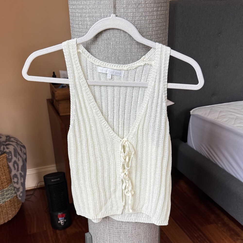 Elegant Cream Knit Tank Top